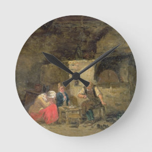 The Cobbler's (oil on panel) (pair of 134462) Round Clock