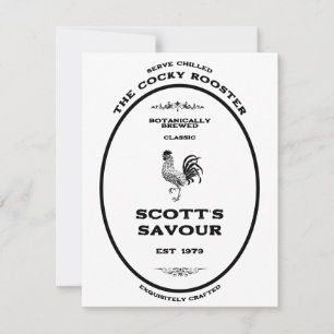 The Cocky Rooster Vintage Apothecary Personalised Card