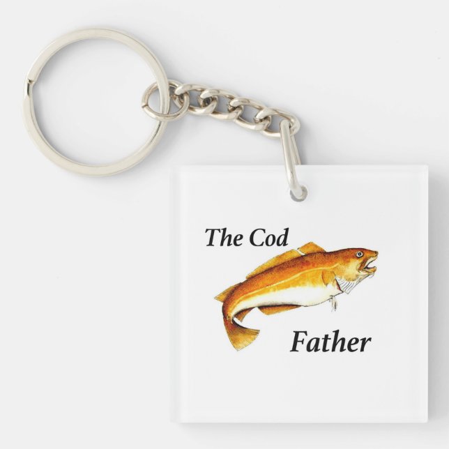 The Cod Father ideal fishing present. Key Ring (Front)
