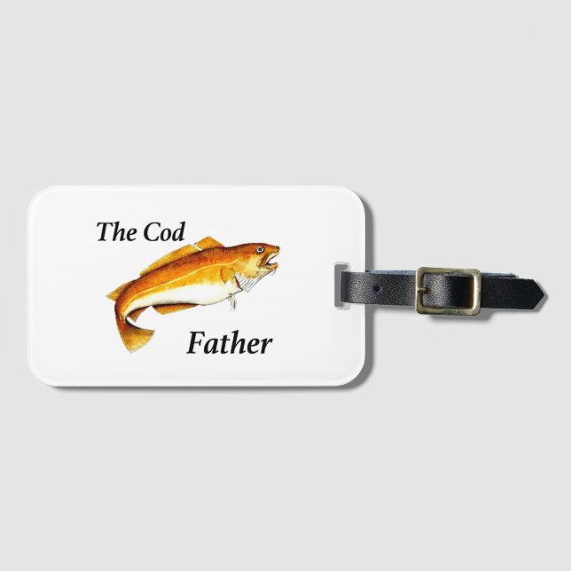 The Cod Father ideal fishing present. Luggage Tag (Front Horizontal)
