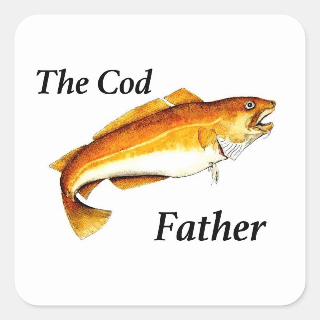 The Cod Father ideal fishing present. Square Sticker (Front)