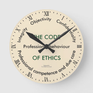 "The Code of Ethics - 5 Fundamental Principles" Round Clock
