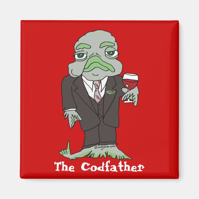 The Codfather Cartoon Fish Magnet Godfather (Front)