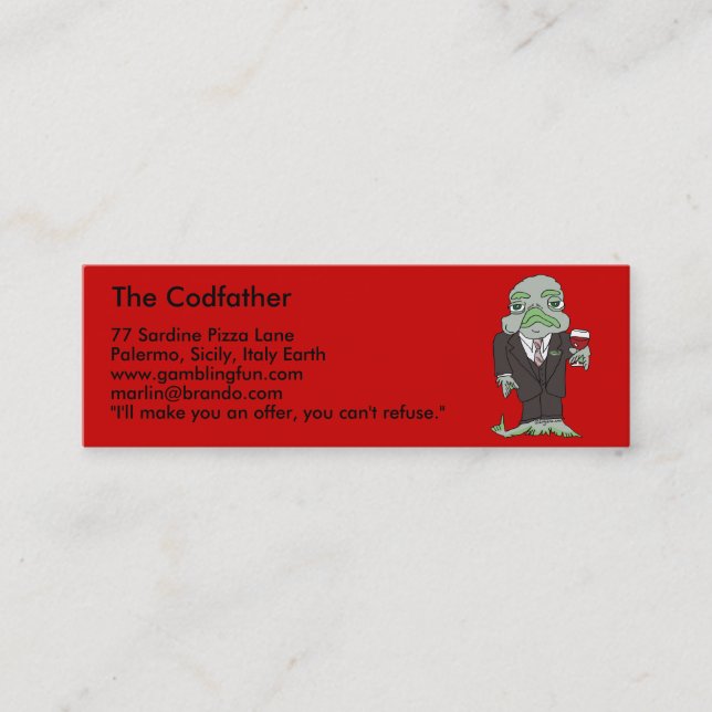 The Codfather Mini Business Card (Front)