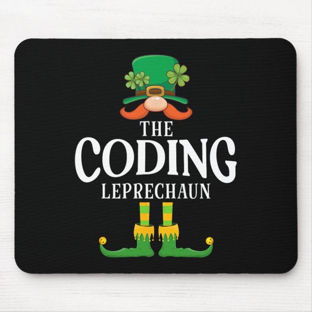 The Coding Leprechaun St Patricks Day Matching  Mouse Pad (Front)