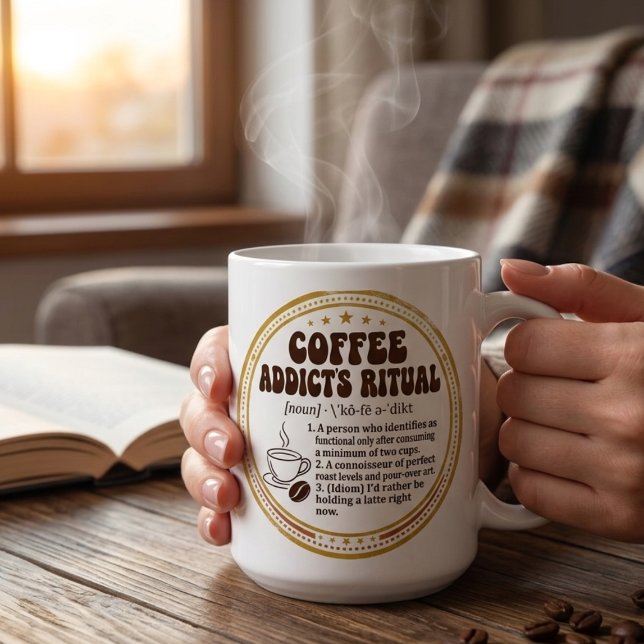 The Coffee Addict's mug - Funny Retro gifts  (Creator Uploaded)