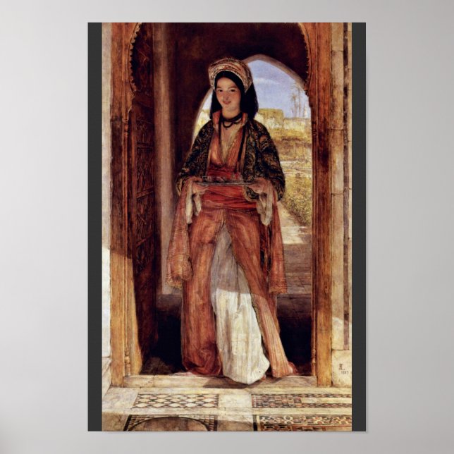 The Coffee Bearer By Lewis John Frederick Poster (Front)