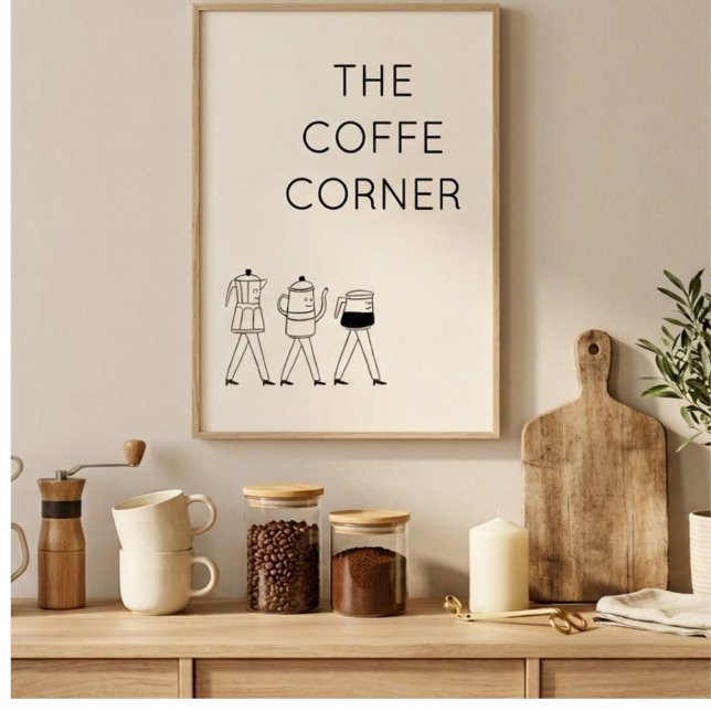 The Coffee Corner Poster | Minimalist Coffee Wall  (Creator Uploaded)