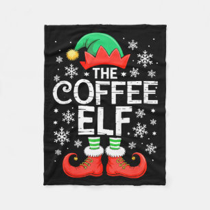 The Coffee Elf Shirt Men Women Family Matching Chr Fleece Blanket