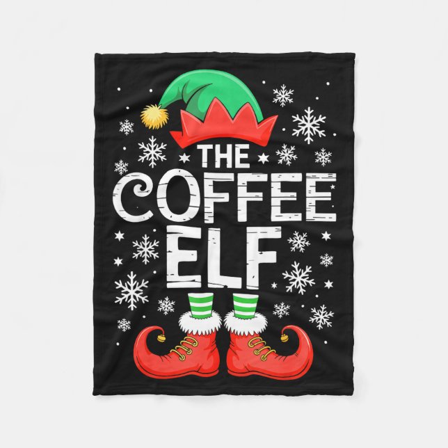 The Coffee Elf Shirt Men Women Family Matching Chr Fleece Blanket (Front)