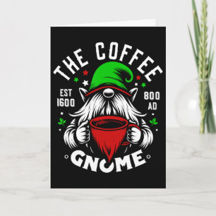 The Coffee Gnome Funny Christmas Ugly Pajamas Gnom Card
