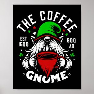 The Coffee Gnome Funny Christmas Ugly Pajamas Gnom Poster