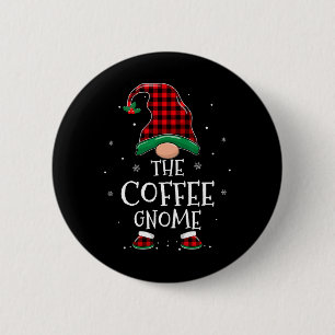 The Coffee Gnome Xmas Family Matching Plaid Christ 6 Cm Round Badge