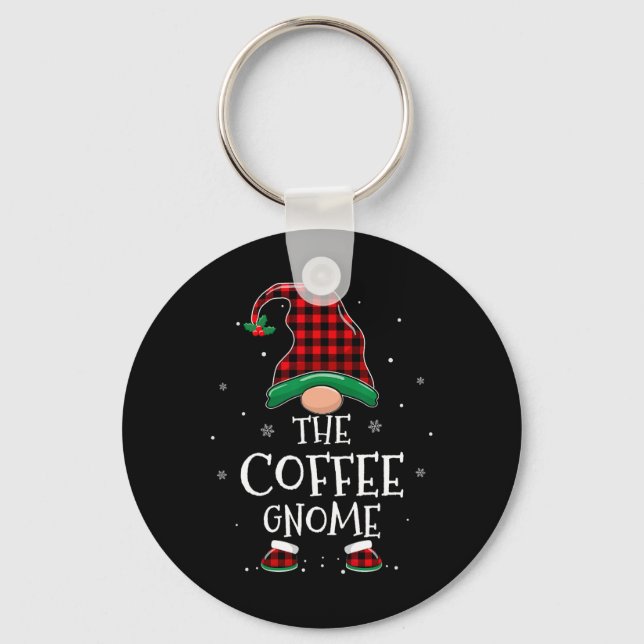 The Coffee Gnome Xmas Family Matching Plaid Christ Key Ring (Front)