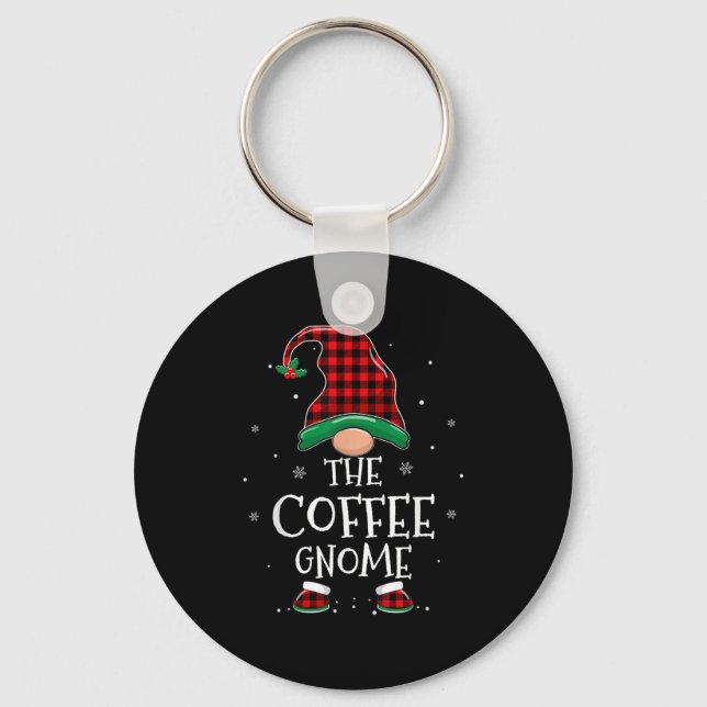 The Coffee Gnome Xmas Family Matching Plaid Christ Key Ring (Front)