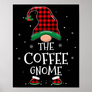 The Coffee Gnome Xmas Family Matching Plaid Christ Poster