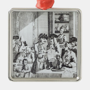 The Coffee House Politicians Metal Ornament