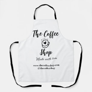 The coffee shop and website social media business apron