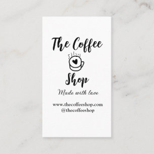The coffee shop and website social media business card