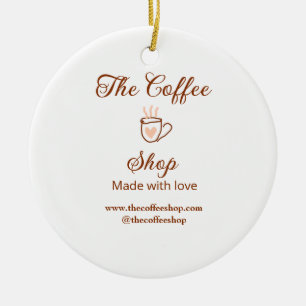 The coffee shop and website social media business ceramic ornament