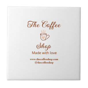 The coffee shop and website social media business  ceramic tile