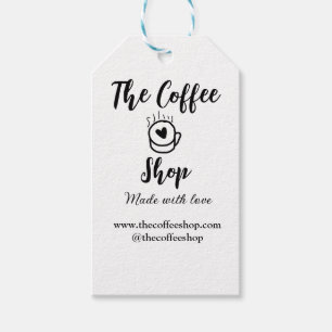 The coffee shop and website social media business gift tags