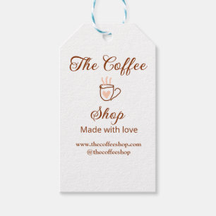The coffee shop and website social media business gift tags