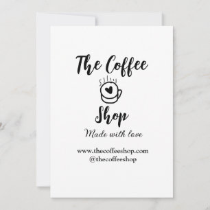 The coffee shop and website social media business  invitation