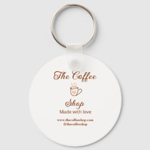 The coffee shop and website social media business key ring