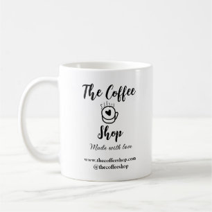 The coffee shop and website social media business  mug