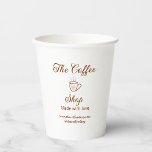 The coffee shop and website social media business  paper cups