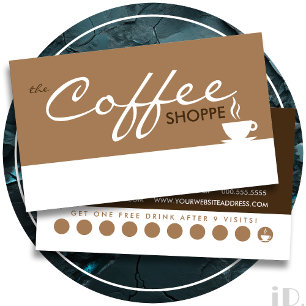 the COFFEE shoppe (colour customisable) Loyalty Card
