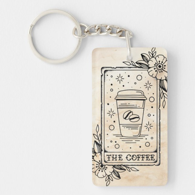 The Coffee Tarot Card Key Ring (Front)