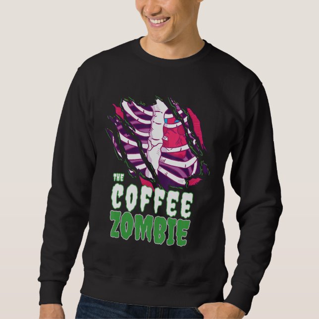 The Coffee Zombie Funny Halloween Family Zombie Ma Sweatshirt (Front)