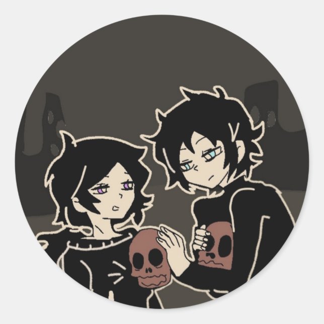 The coffin of andy and leyley classic round sticker (Front)