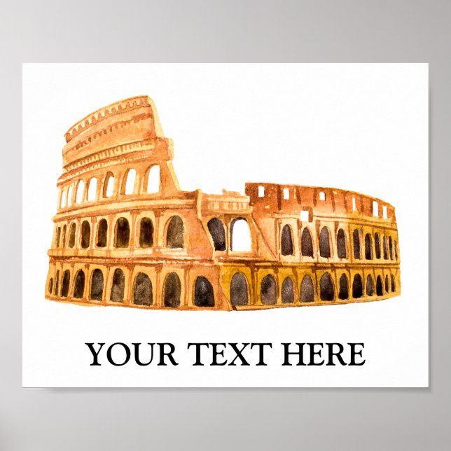 The Coliseum Rome, Italy Personalised Design Poster (Front)