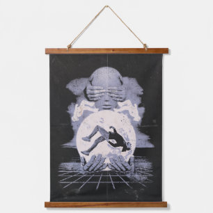 The Collapse - Techno-Dystopian Streetwear Design Hanging Tapestry