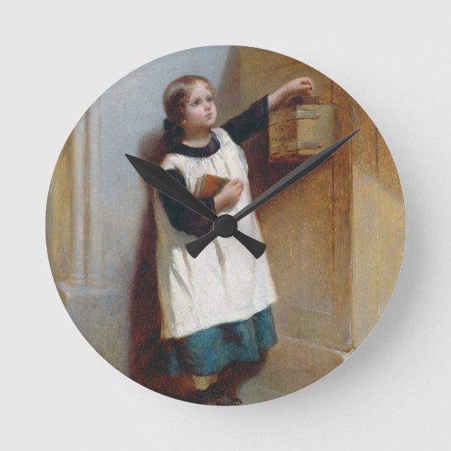 The Collection Box (oil on panel) Round Clock (Front)
