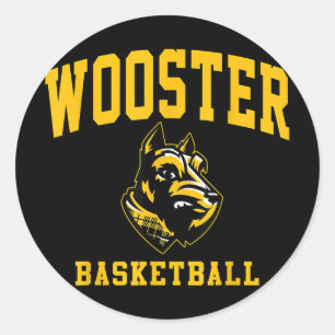The College Of Wooster Basketball Arch Vintage Men Classic Round Sticker