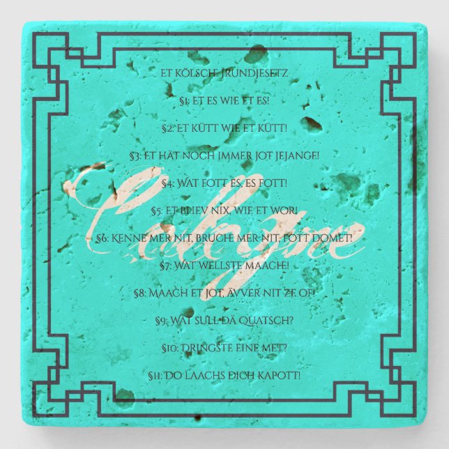 The Cologne Basic Law - Cologne Art Nouveau Stone Coaster (Front)