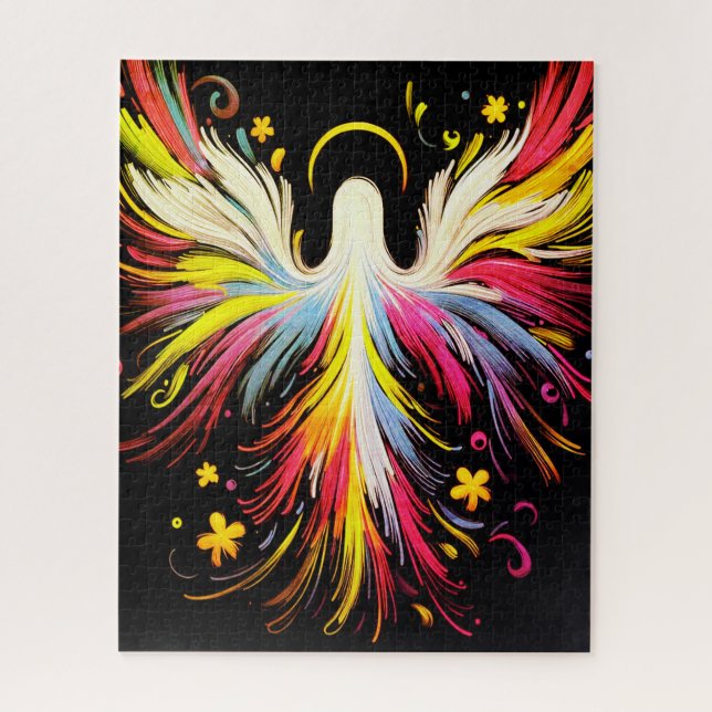 The  Colorful Abstract Floating Angel Jigsaw Puzzle (Vertical)