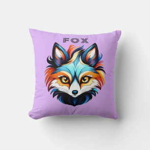The Colorful Fox - Head Portrait Cushion