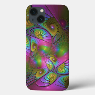 The Colorful Luminous Trippy Abstract Fractal Art iPhone 13 Case