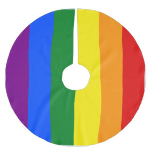 The colors of the rainbow brushed polyester tree skirt