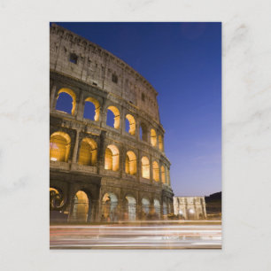 the Colosseum ampitheatre illuminated at night Postcard