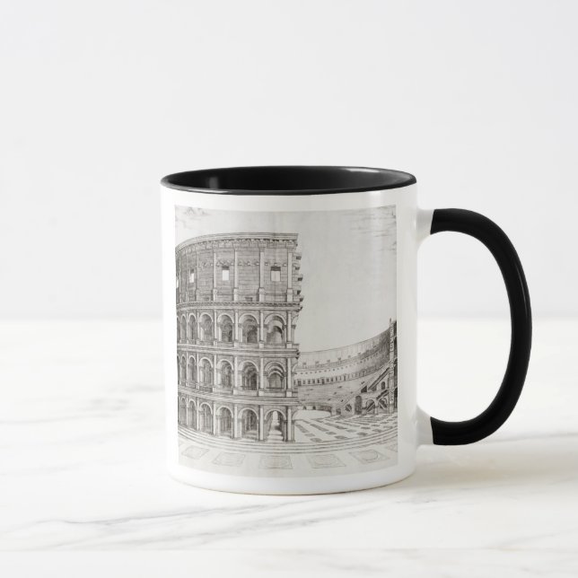 The Colosseum, built in AD 80 (engraving) Mug (Right)