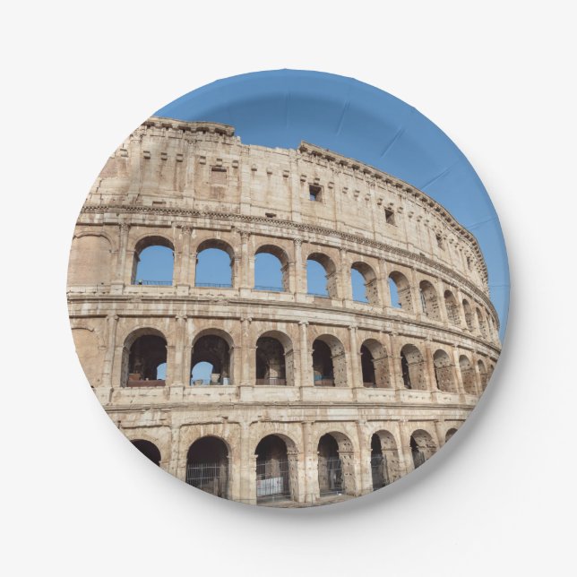 The Colosseum in Rome, Italy Paper Plate (Front)