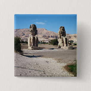 The Colossi of Memnon, statues of Amenhotep 15 Cm Square Badge