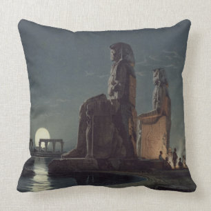 The Colossi of Memnon, Thebes, one of 24 illustrat Cushion