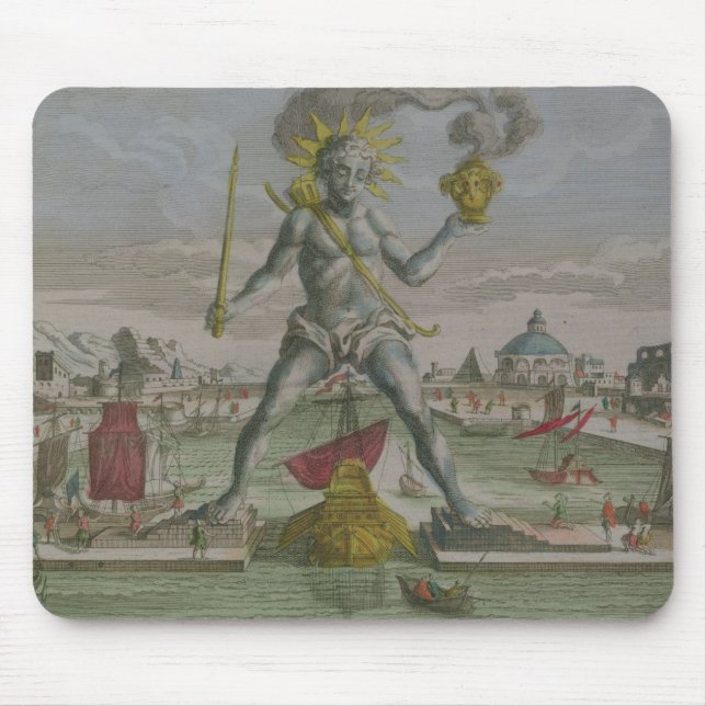 The Colossus of Rhodes, detail of the statue strad Mouse Pad (Front)